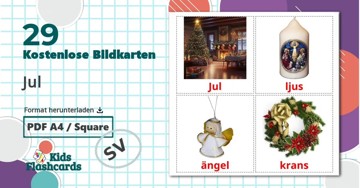 29 Bildkarten für Jul