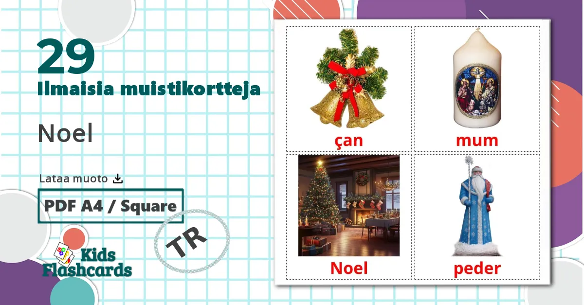 29 Noel lasten kuvakortit