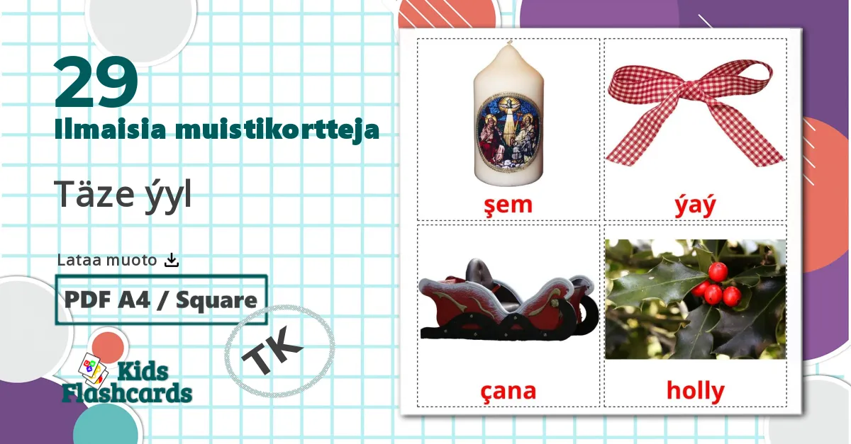 29 Täze ýyl lasten kuvakortit