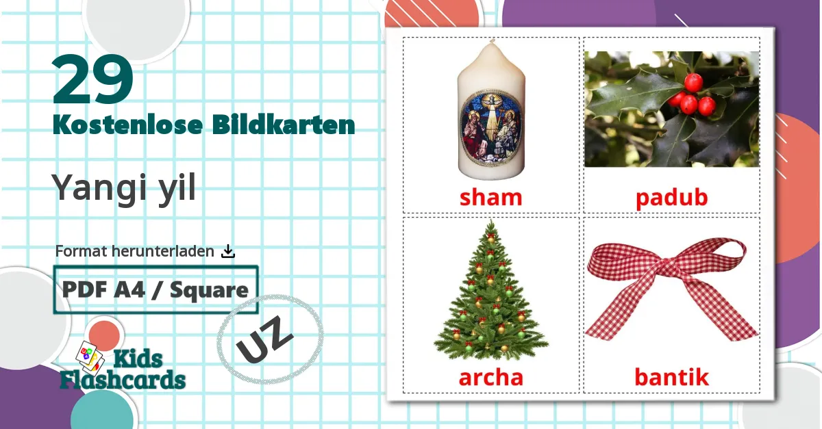 29 Bildkarten für Neujahr