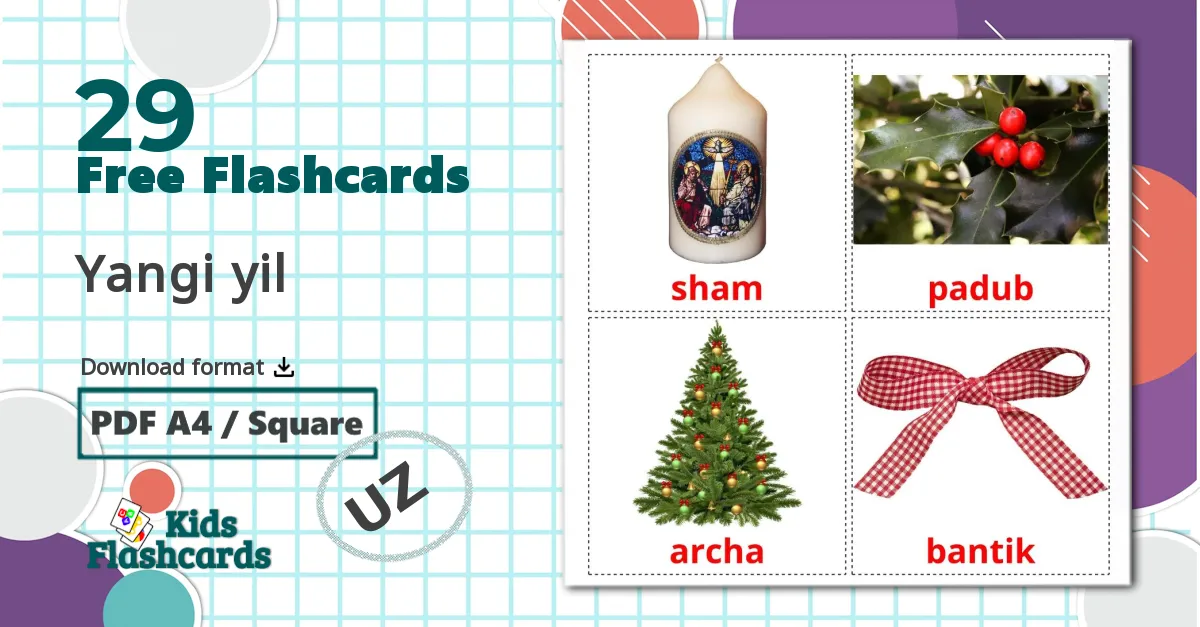 29 Christmas flashcards