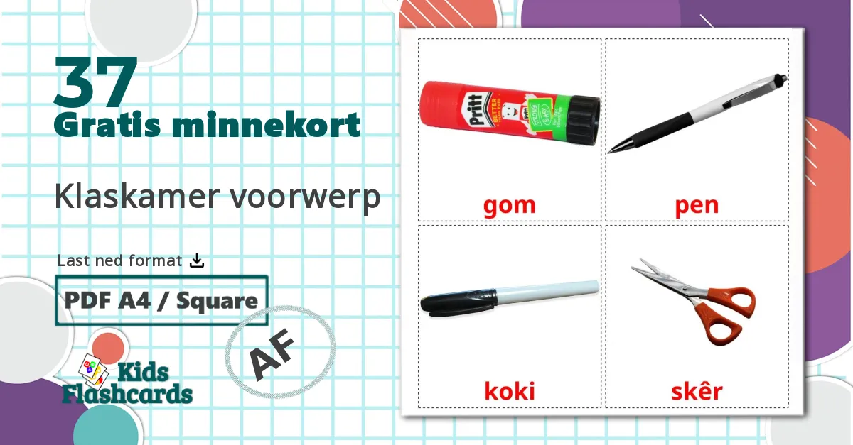 37 Klaskamer voorwerp bildekort