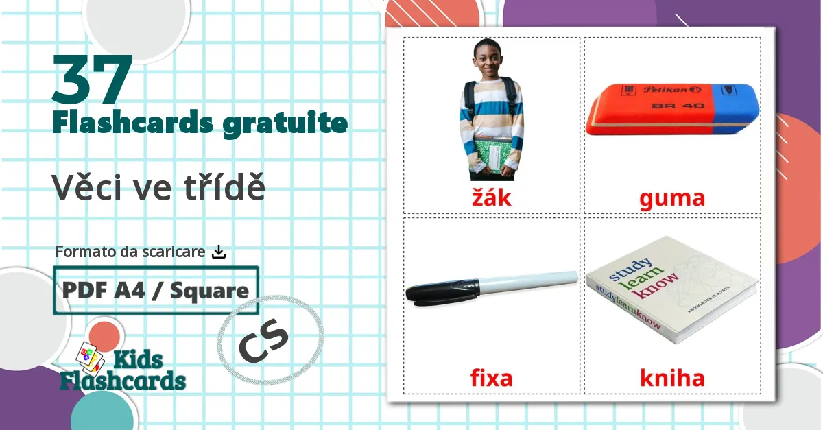 37 flashcards di Věci ve třídě