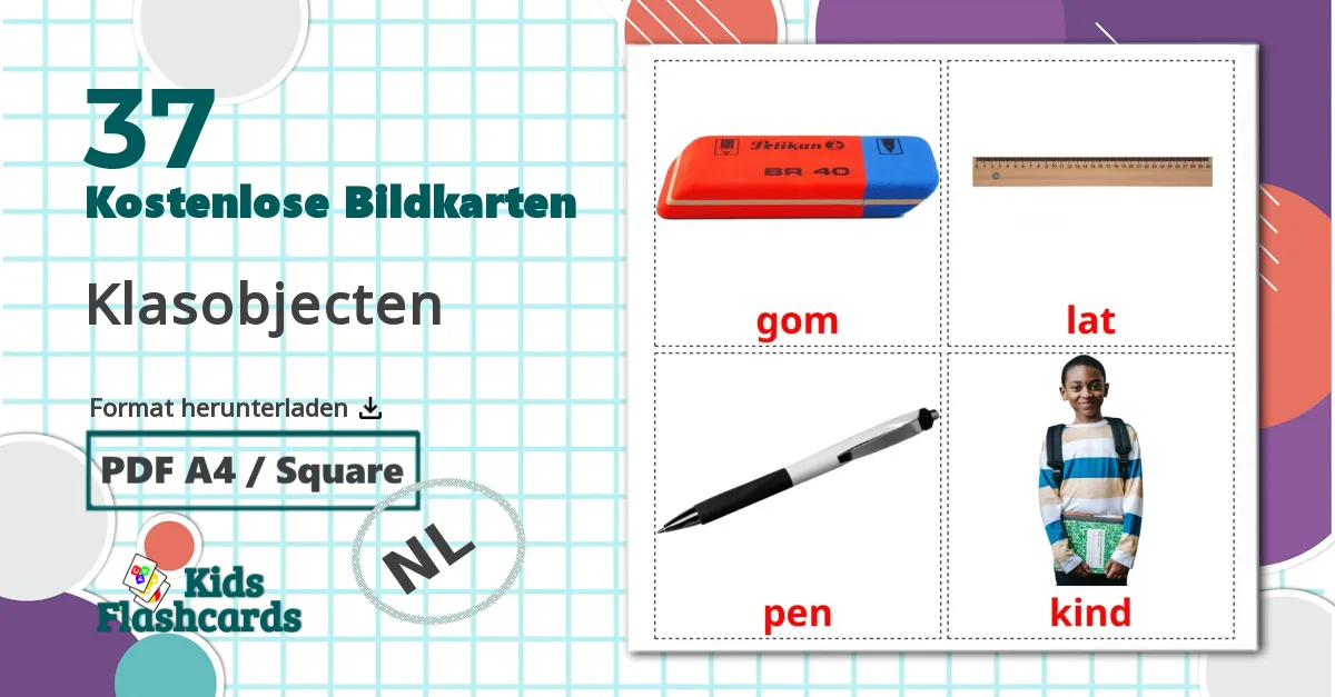 37 Bildkarten für Klasobjecten