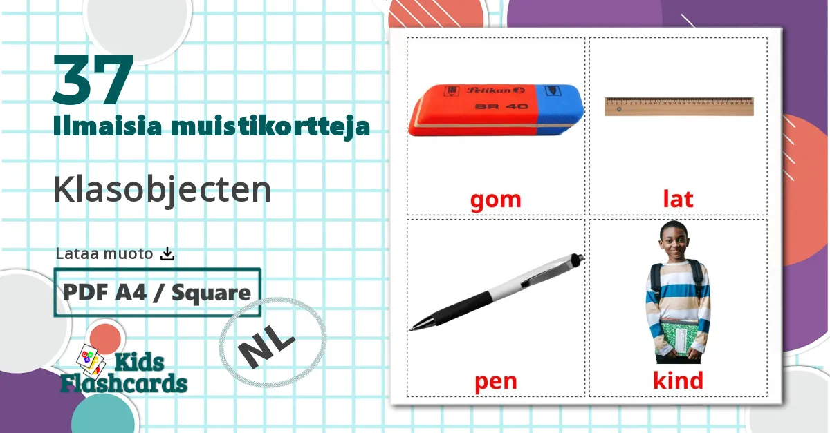37 Klasobjecten lasten kuvakortit