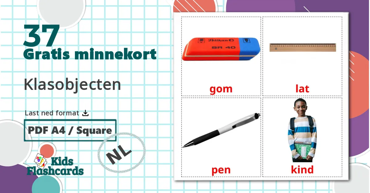 37 Klasobjecten bildekort