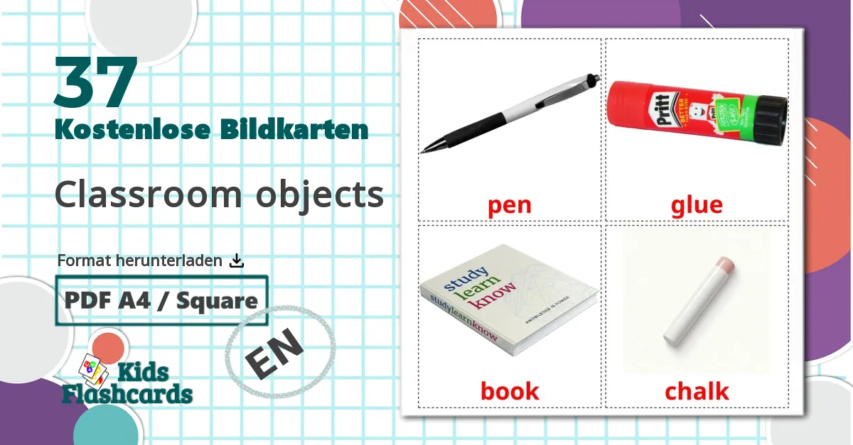 Bildkarten für Objekte im Klassenzimmer