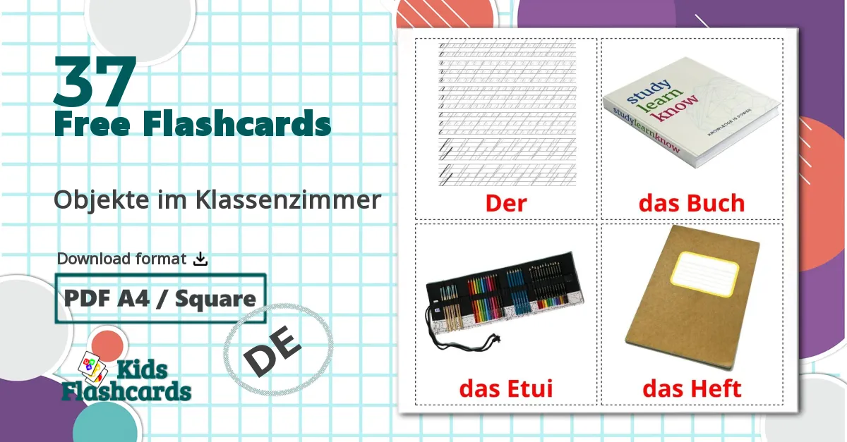 37 Objekte im Klassenzimmer flashcards