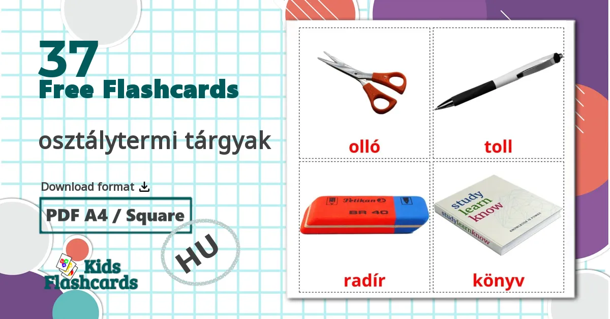 37 osztálytermi tárgyak flashcards