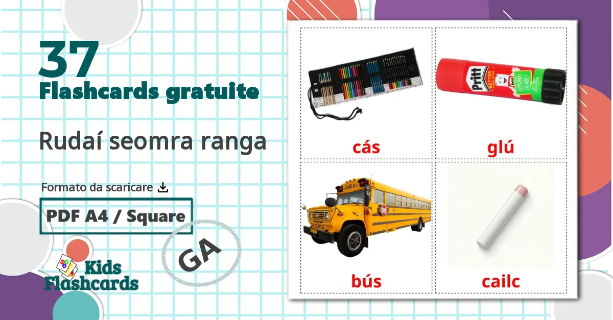 37 flashcards di Rudaí seomra ranga