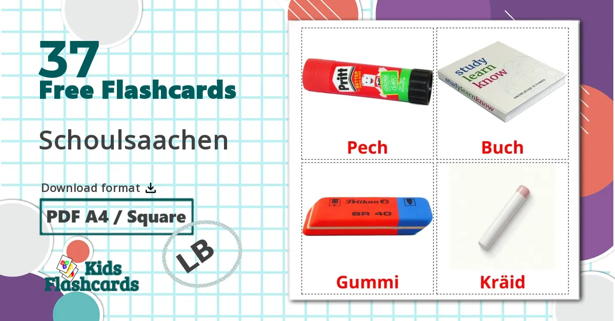 37 Classroom objects flashcards