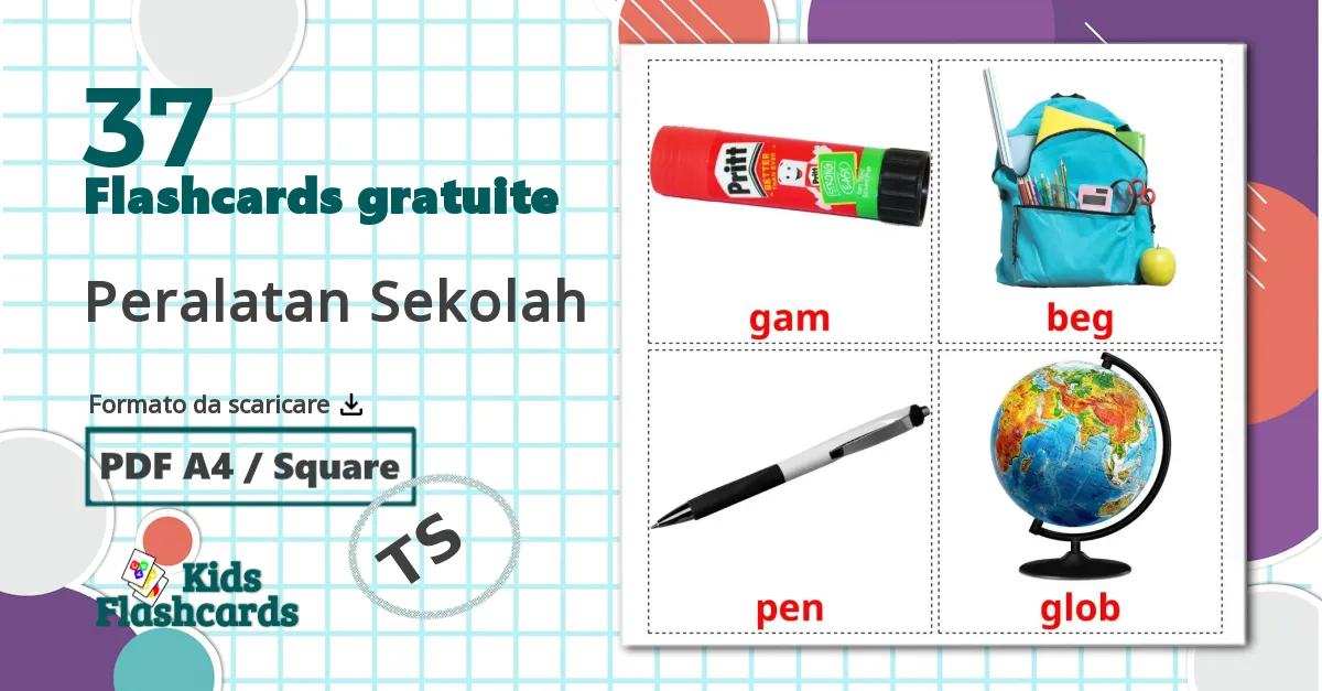 37 flashcards di Peralatan Sekolah