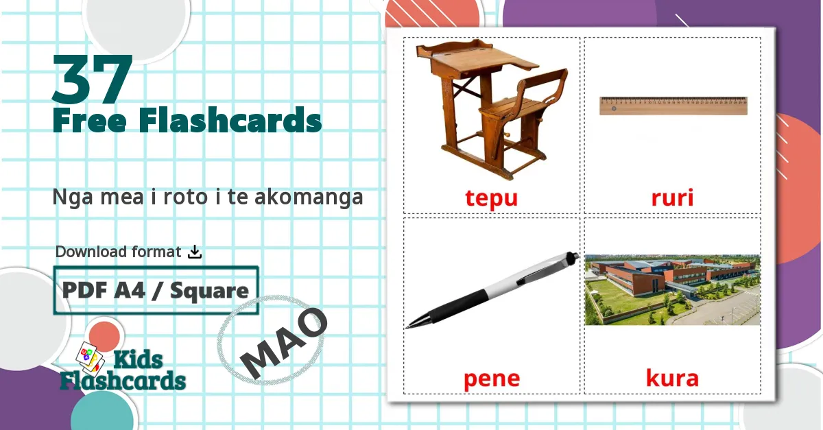 37 Nga mea i roto i te akomanga flashcards