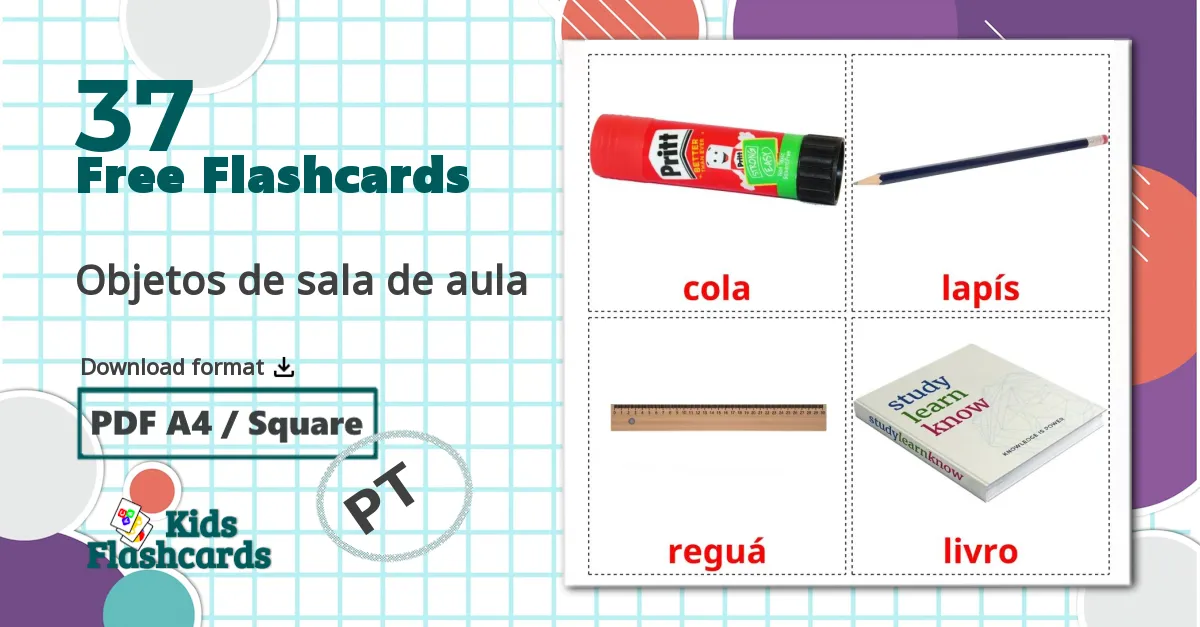 37 Objetos de sala de aula flashcards