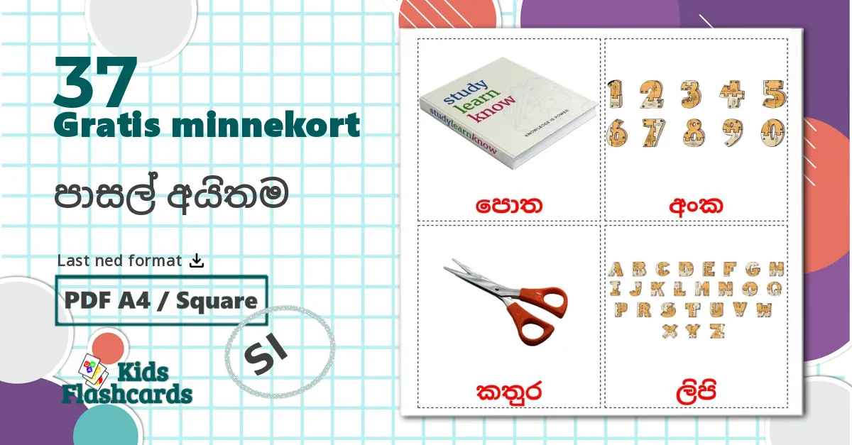 37 Klasseromsobjekter bildekort