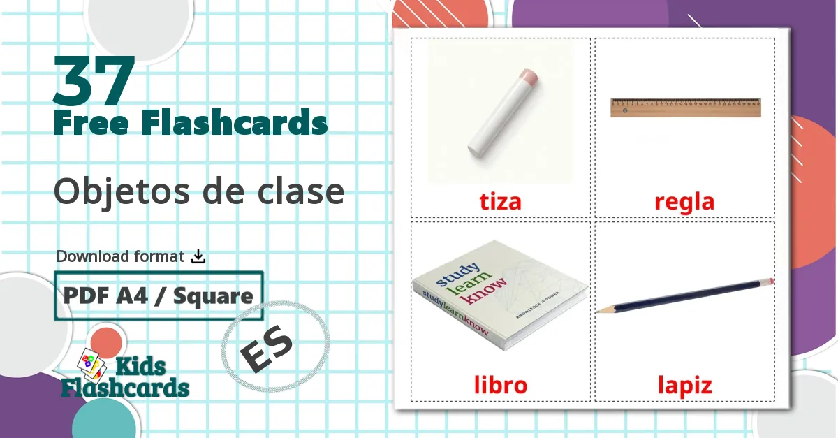 School Supplies in Spanish Flashcards - Los utiles escolares, útiles  Escolares