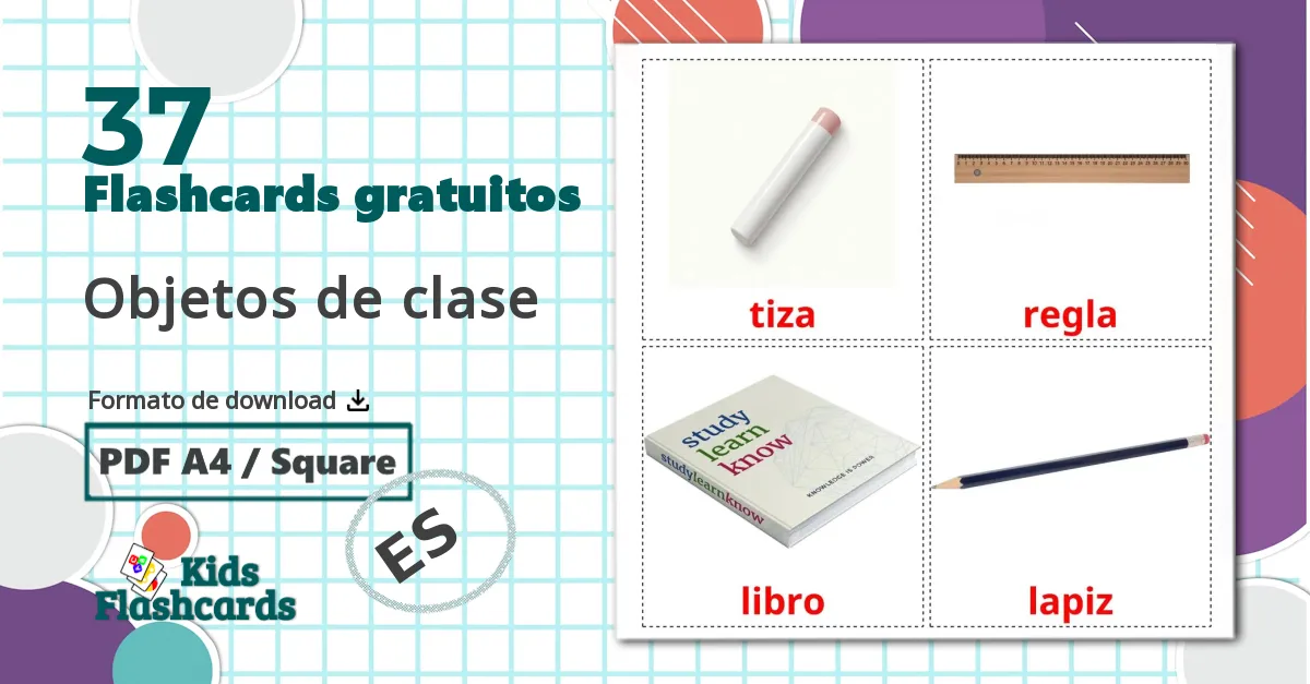 37 Flashcards de Objetos de sala de aula