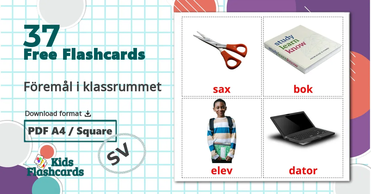 37 Föremål i klassrummet  flashcards