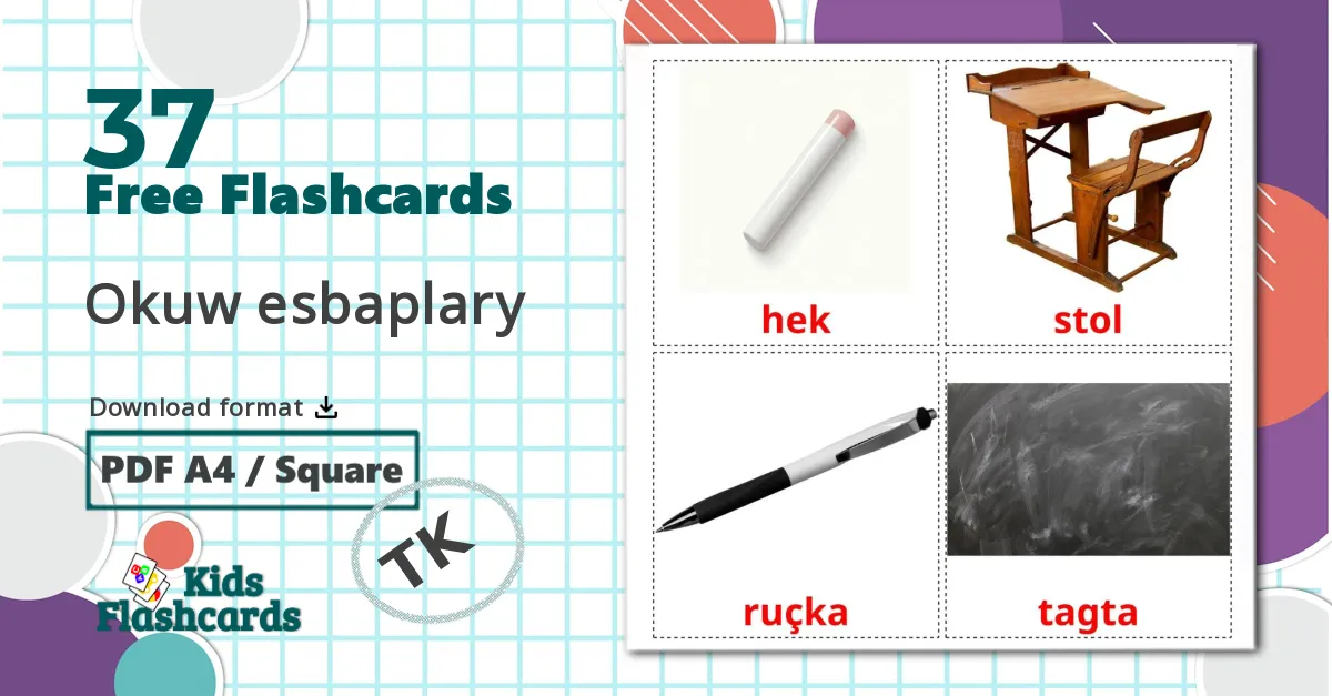 37 Classroom objects flashcards