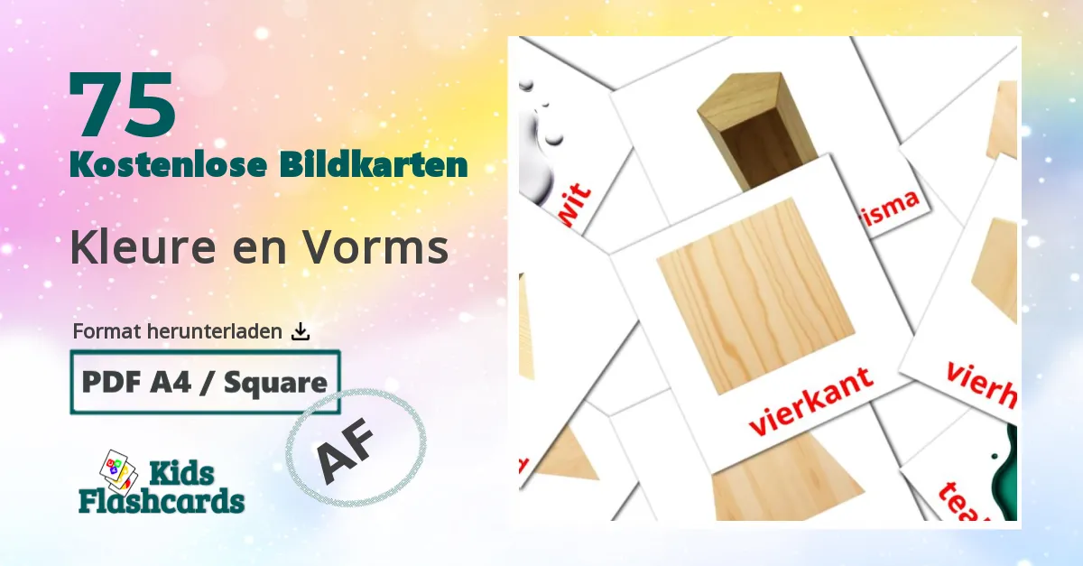 75 Bildkarten für Kleure en Vorms