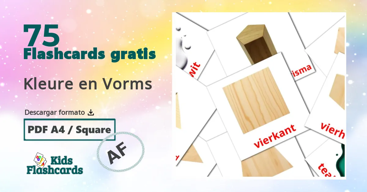 75 tarjetas didacticas de Kleure en Vorms