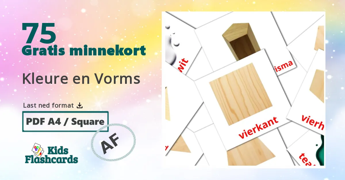 75 Kleure en Vorms bildekort