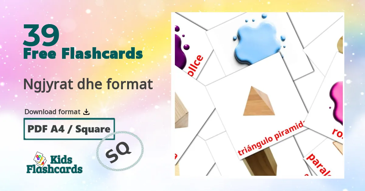 Ngjyrat dhe format albanian vocabulary flashcards