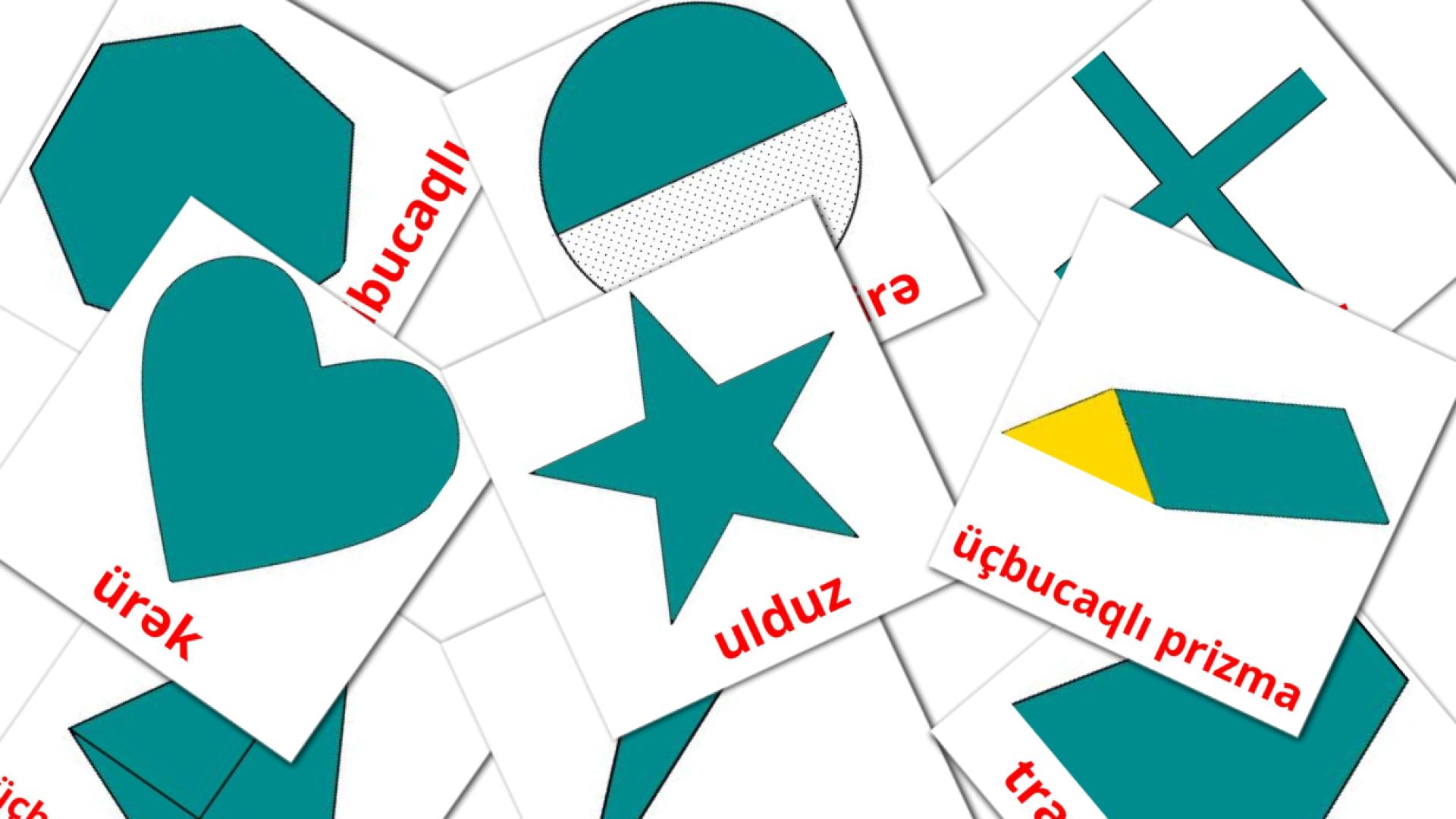 Rənglər və formalar azerbaijani vocabulary flashcards