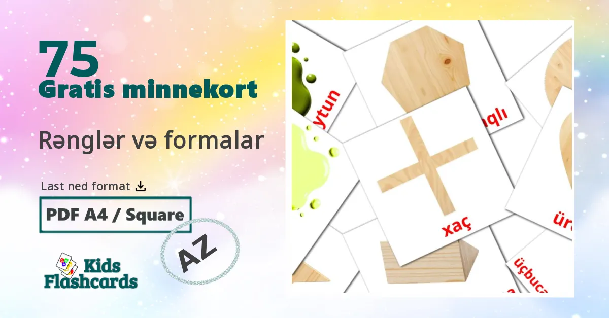 Rənglər və formalar bildekort for barn på azerbaijani