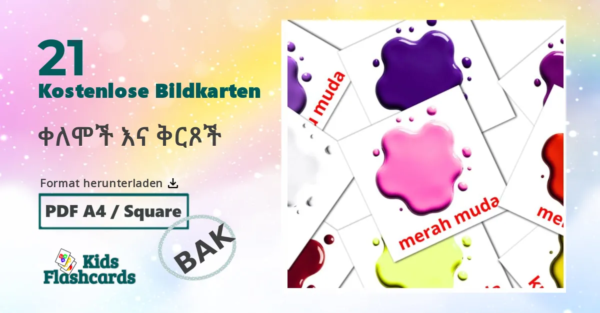 Bildkarten für Farben und Formen