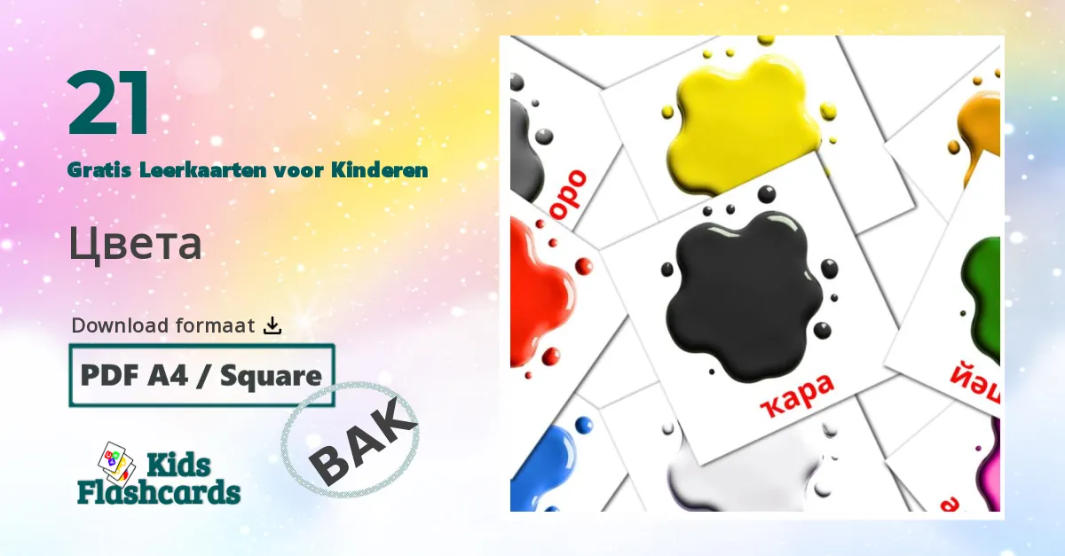 Kleuren en vormen Leerkaarten voor kinderen