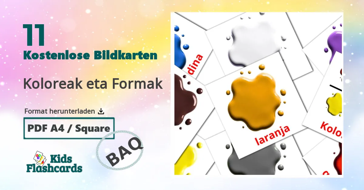 11 Bildkarten für Koloreak eta Formak