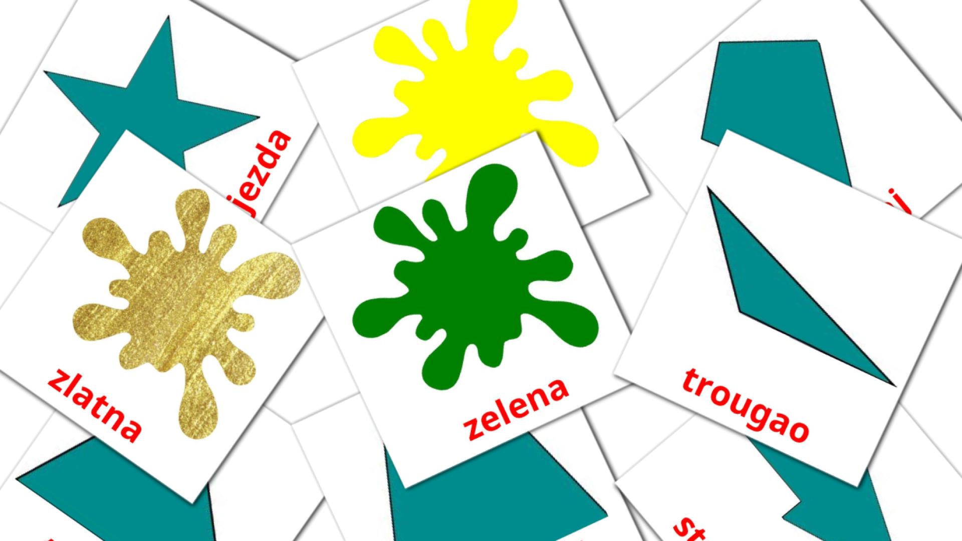 bosnio tarjetas de vocabulario en Boje  i Oblici
