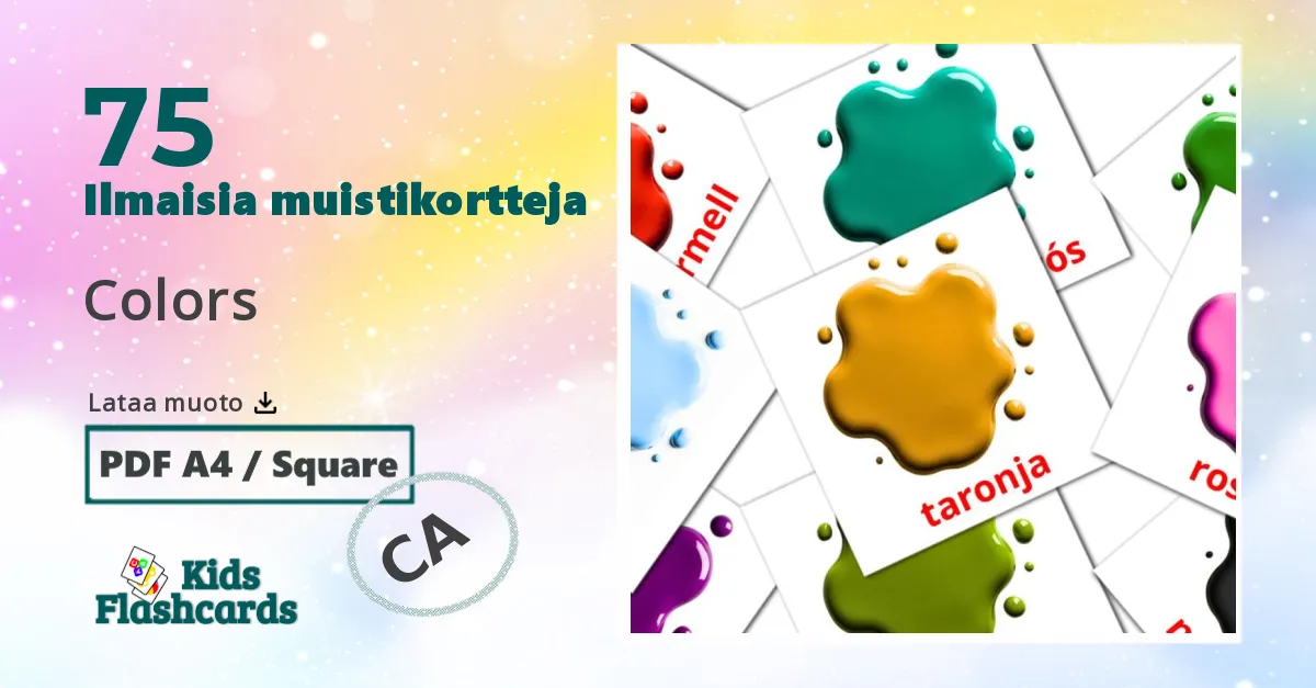 Colors – lasten kuvakortit catalanksi sanastoon