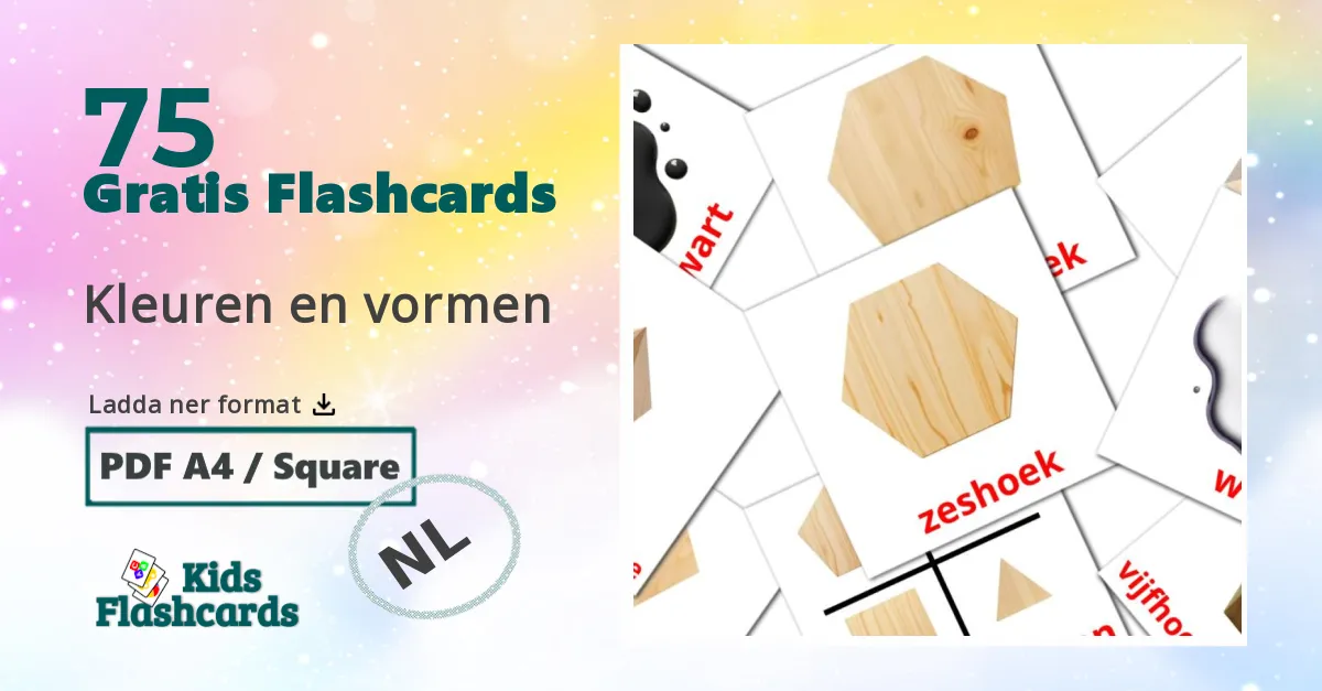 Kleuren en vormen holländska ordkort