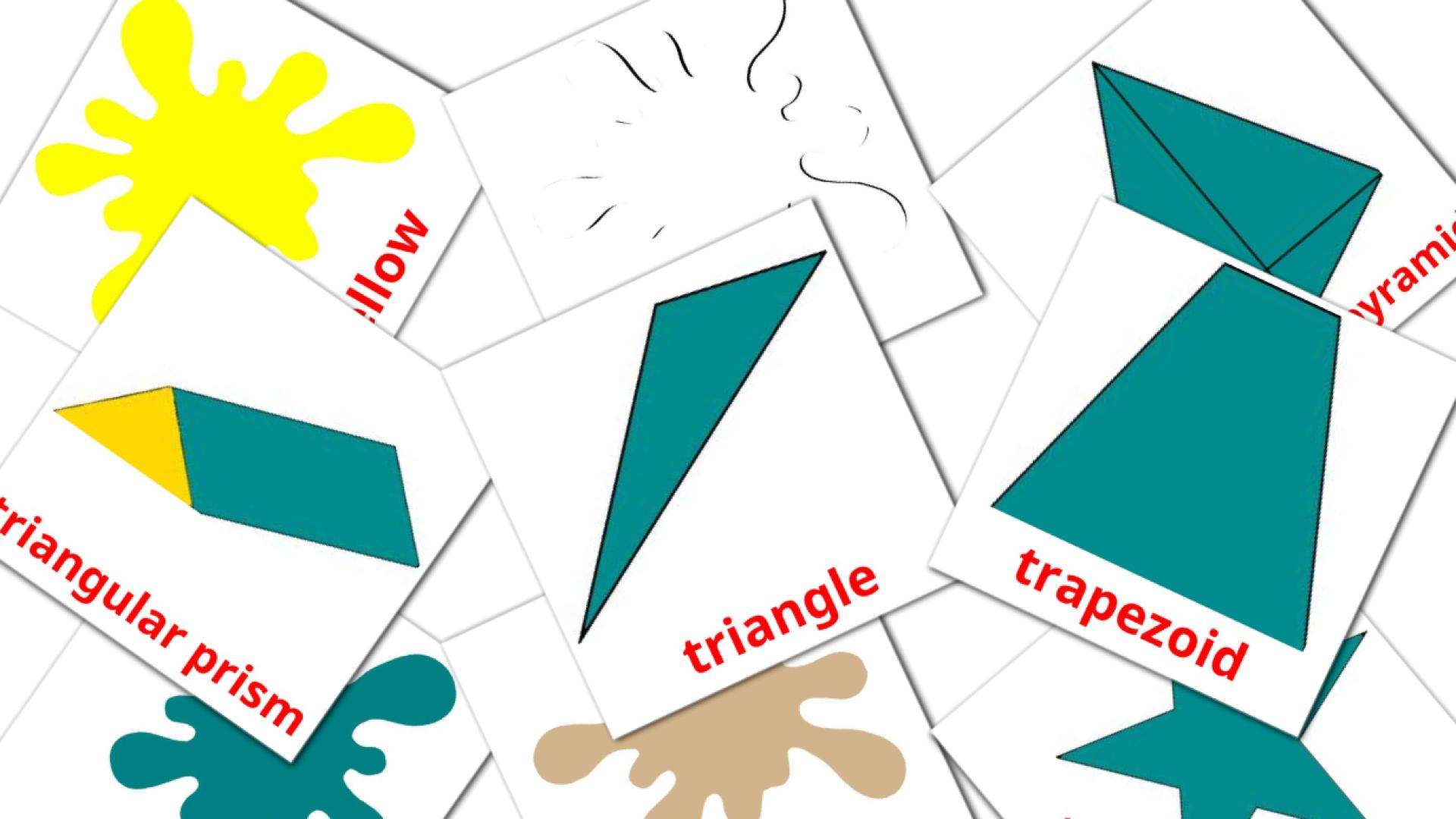 Colors and shapes telugu vocabulary flashcards