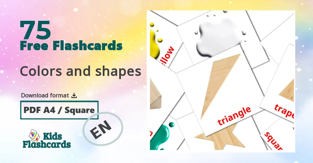 75 Colors and shapes flashcards