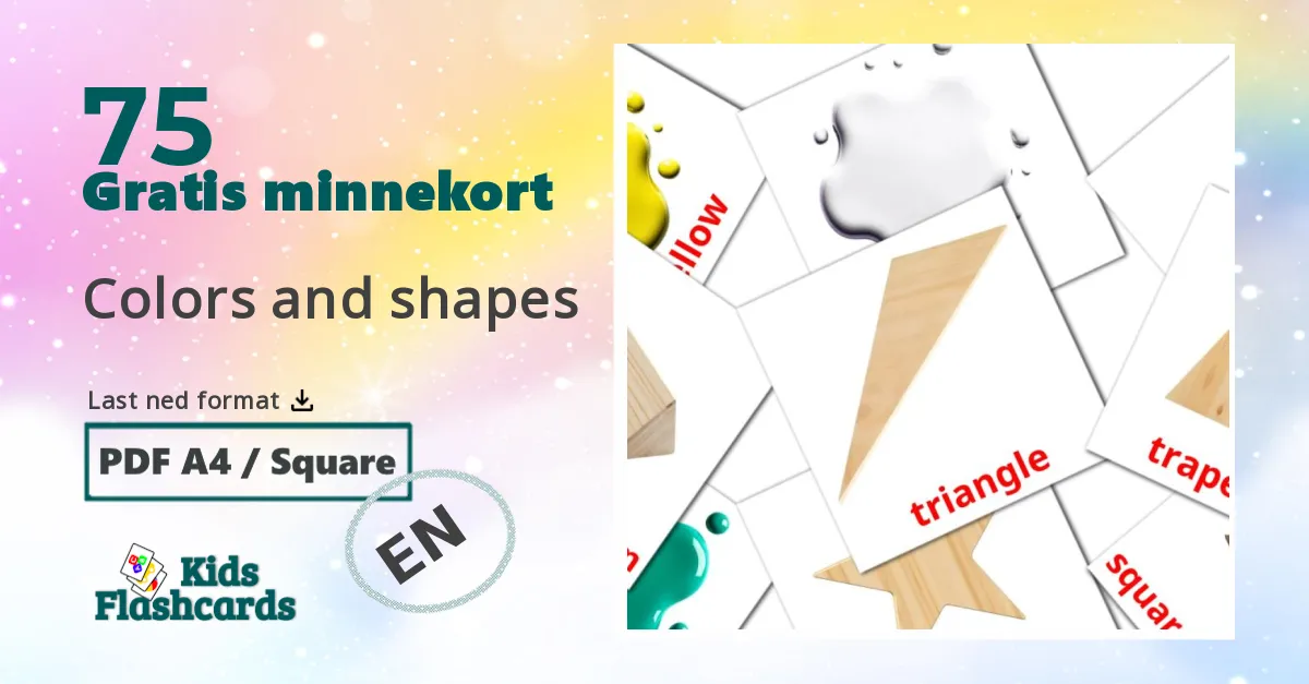 75 Colors and shapes bildekort
