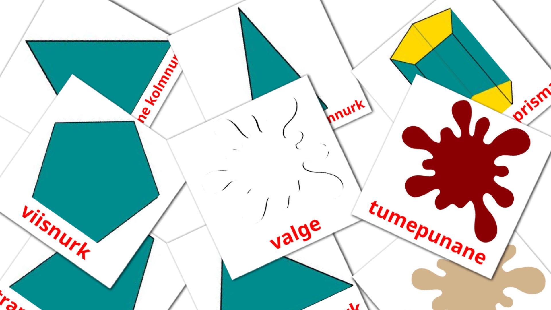estonio tarjetas de vocabulario en värvid