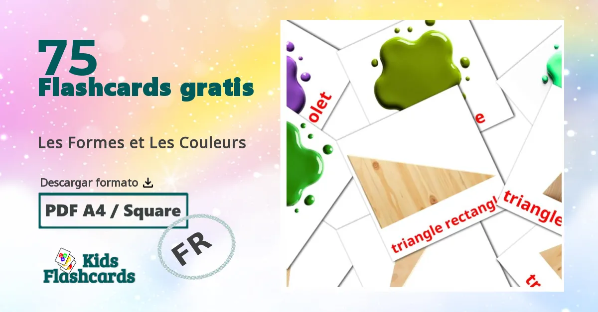 75 tarjetas didacticas de Les Formes et Les Couleurs