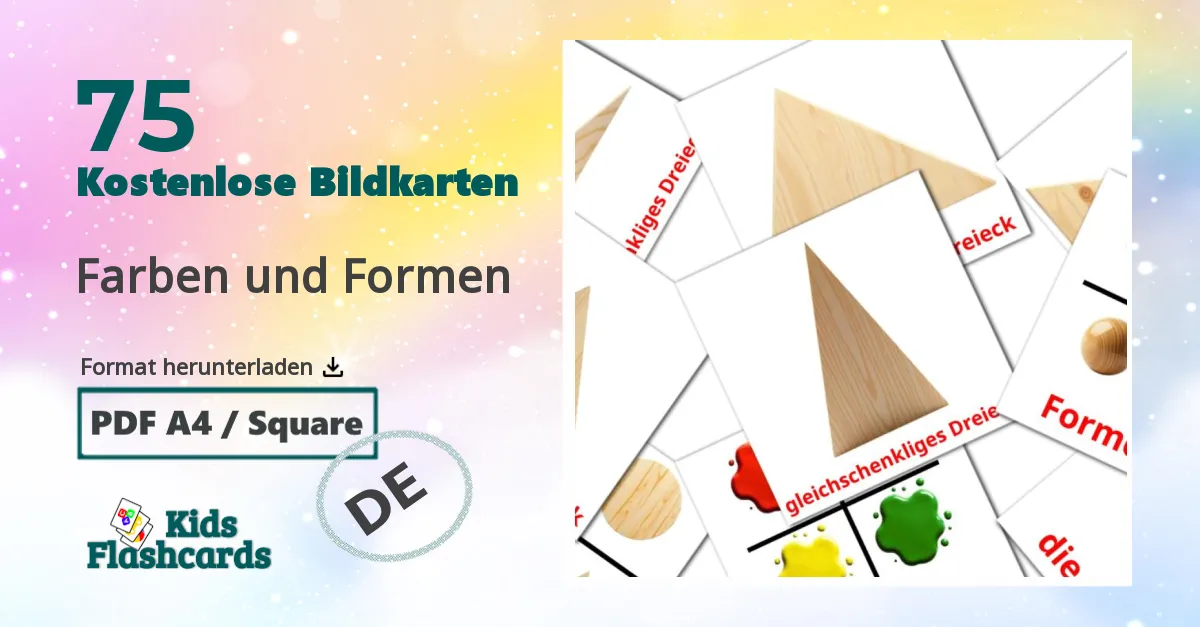 Jiddisch Farben und Formene Vokabelkarteikarten