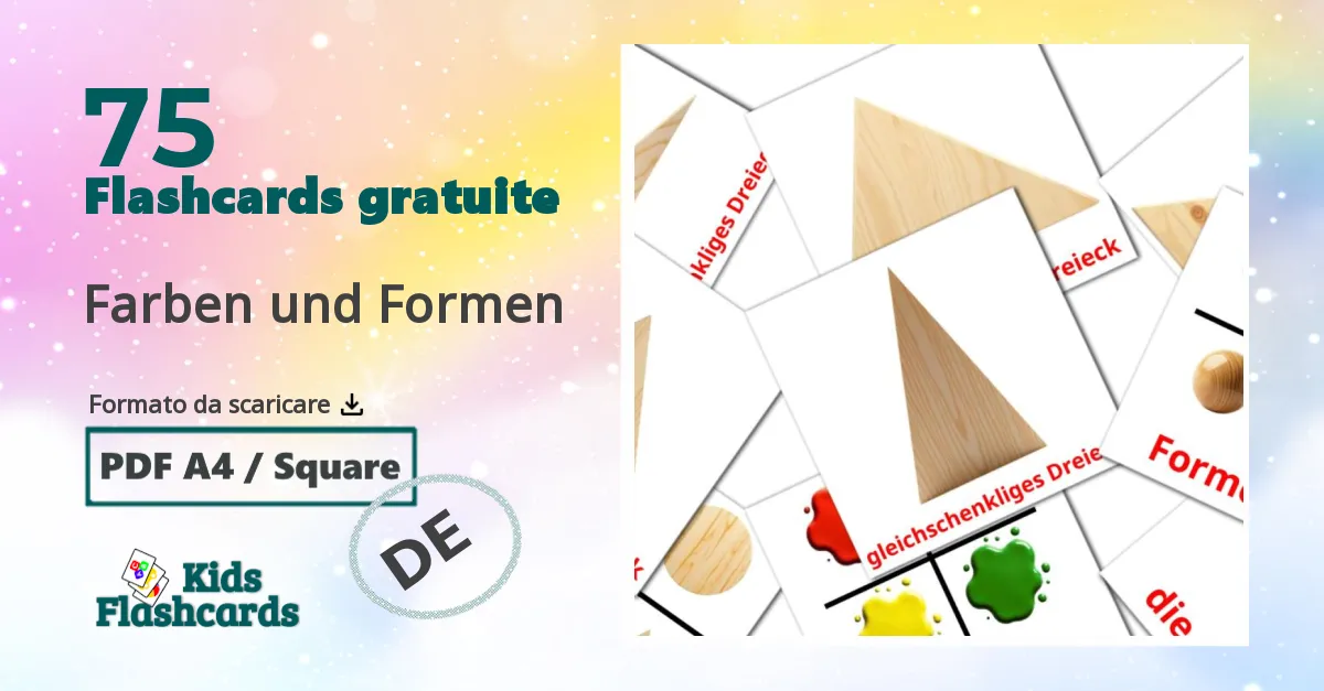 75 flashcards di Farben und Formen