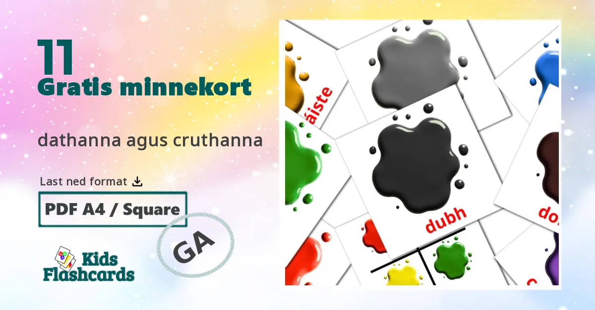 11 dathanna agus cruthanna bildekort