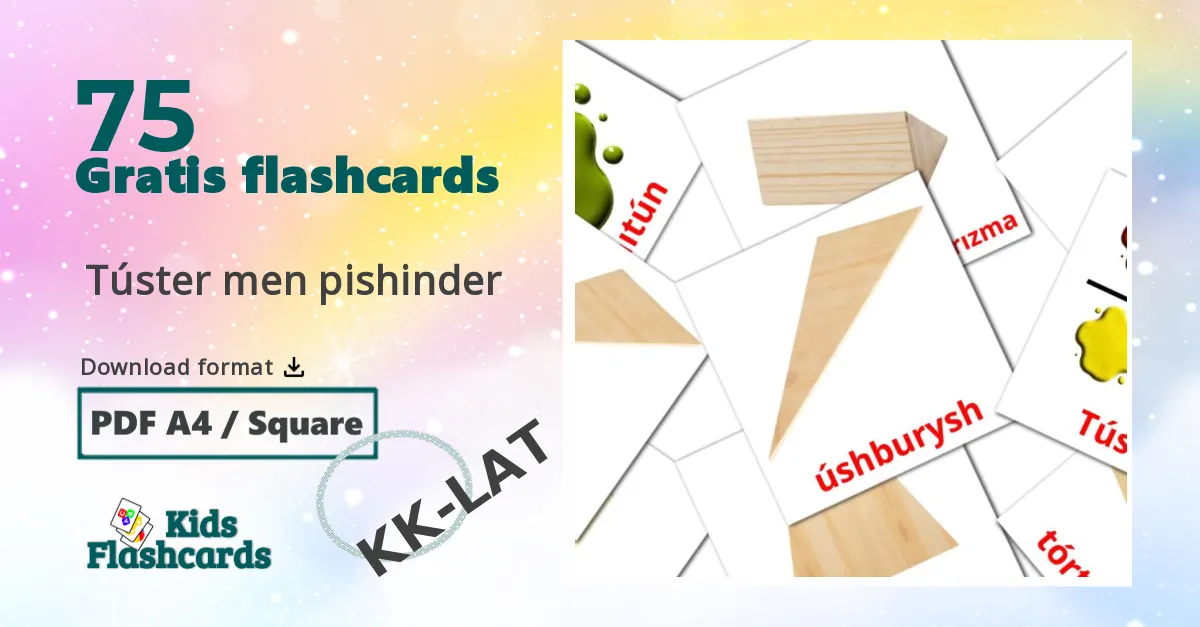  Túster men pіshіnder kazakh(latin) ordforråd billedkort for børn