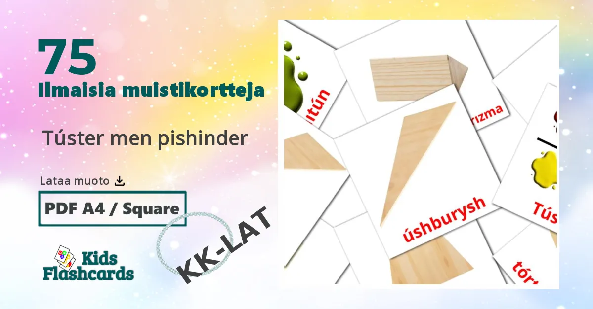  Túster men pіshіnder – lasten kuvakortit kazakhksi(latina) sanastoon