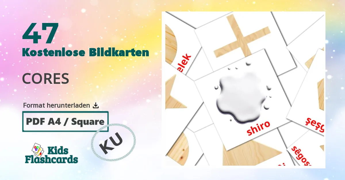 Bildkarten für Farben und Formen