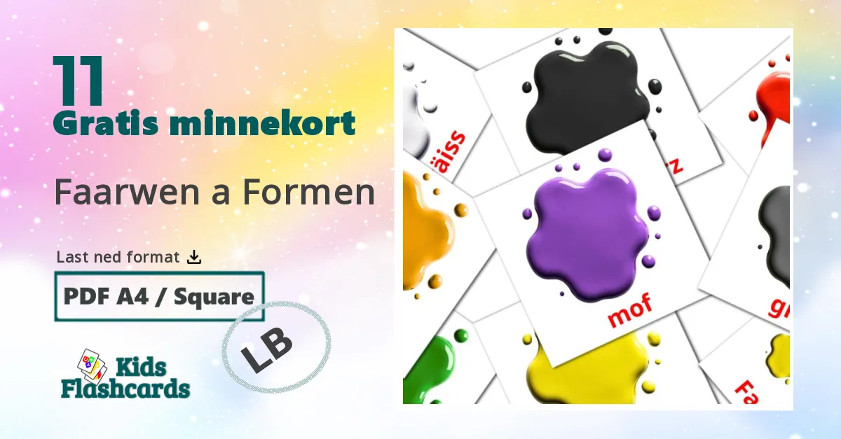 Farger og former bildekort