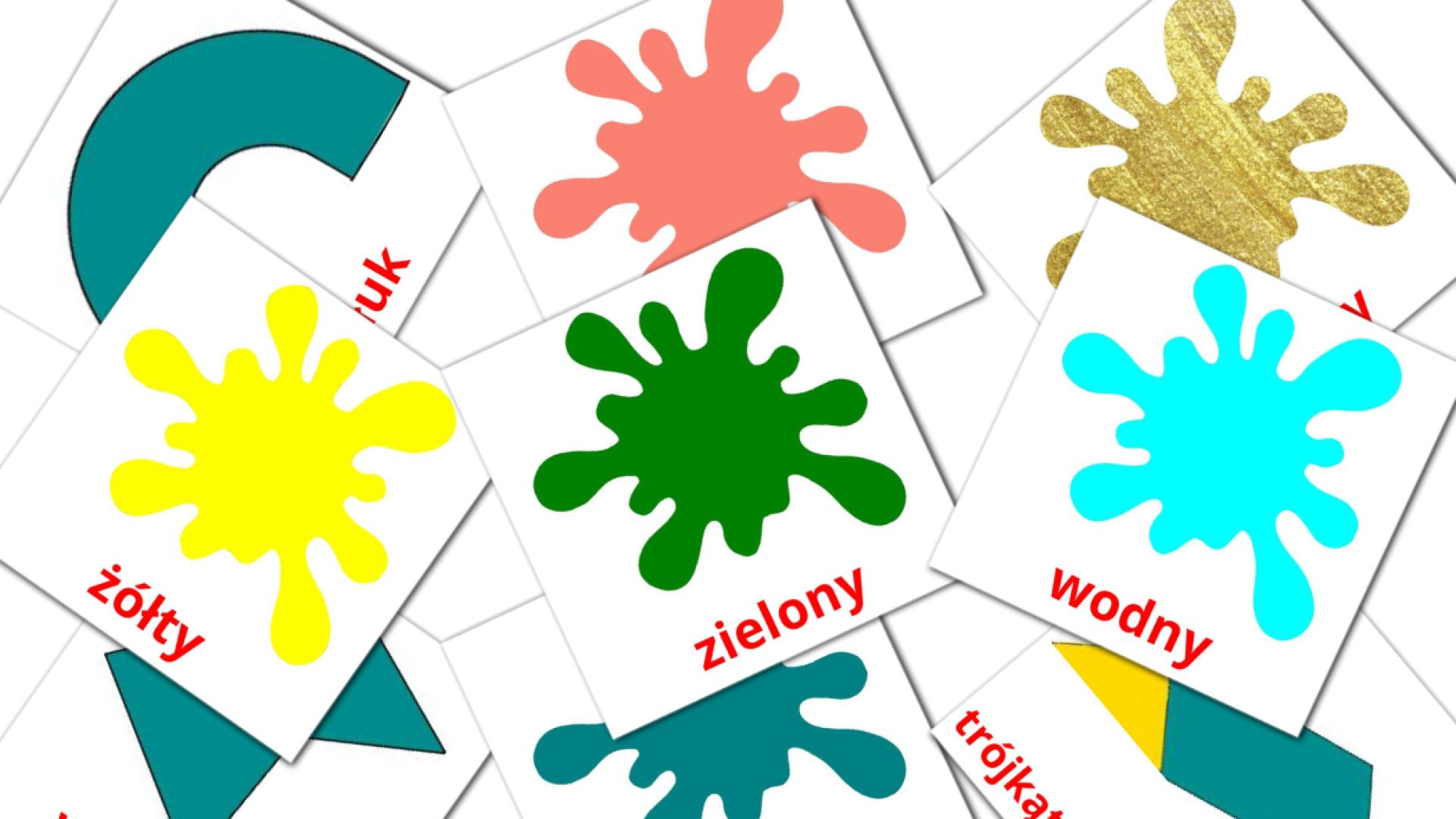 Kolory i kształty Flashcards di vocabolario polacco