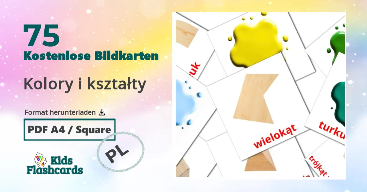 75 Bildkarten für Kolory i kształty