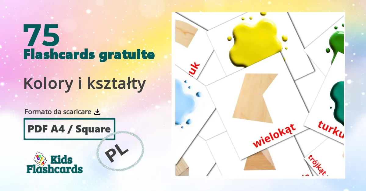 Kolory i kształty Flashcards di vocabolario polacco